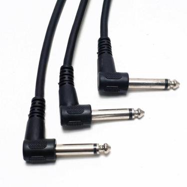 Imagem de KIT com 3 Cabos para pedal 25cm P10L x P10L MXT Guitarra Violão.