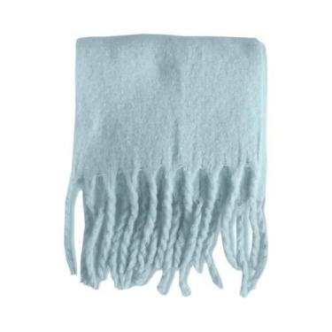 Imagem de Cachecol De Luxo Feminino Em Cashmere, Xale Grosso E Quente Com Franja