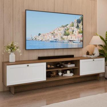 Imagem de Rack para TV até 80 Polegadas 218 cm 2 Portas Rustic/Branco Vik Madesa