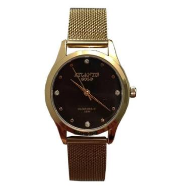 Imagem de Relógio Atlantis Original Feminino Dourado Resistente à Água