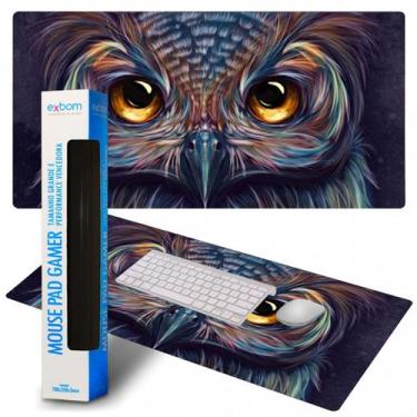 Imagem de Mouse pad gamer extra grande antiaderente coruja 700 x 350 - EXBOM