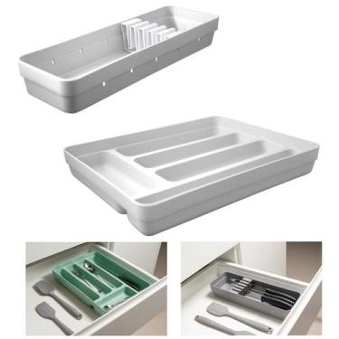 Imagem de Conjunto 2 Organizadores Gavetas Talheres Multiuso Cozinha Logic - KTE
