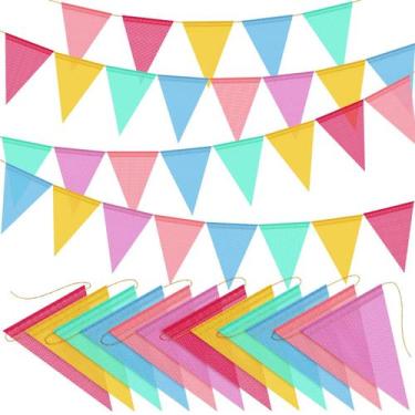 Imagem de Bandeiras de bandeira Pennant MGZTTHW coloridas 144 unidades 48 m
