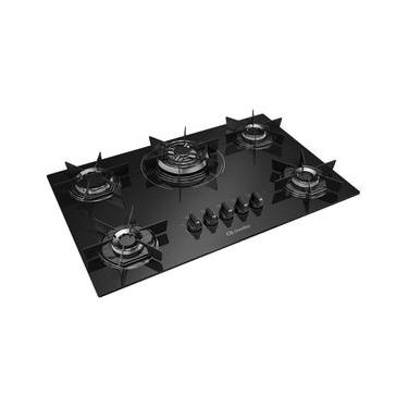 Imagem de Cooktop a Gás Mueller MCG5BC 5 Bocas Vidro Temperado Tripla Chama Preto Bivolt