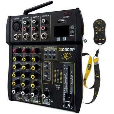 Imagem de Mesa de Som Player Mixer M0302P Eros 3 Canais DJ Equalizador Bluetooth