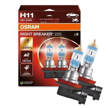 Imagem de Lâmpada Automotiva h11 Osram Night Breaker 220 12V 55W Farol Até 220% 