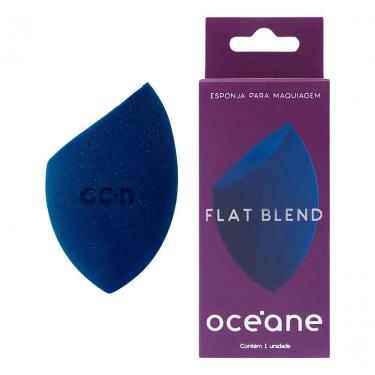 Imagem de Esponja de Maquiagem Flat Blend Colorida Océane Formato Anatômico de Gota Material Inteligente Que Mimetiza os Poros