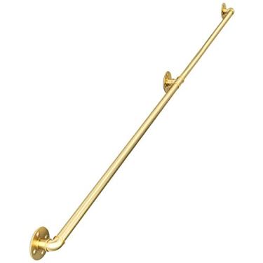 Imagem de Pkfinrd Corrimão de escada estilo industrial de corrimão de ferro forjado trilho de trilho dourado para ambientes internos e externos (tamanho 550 cm)