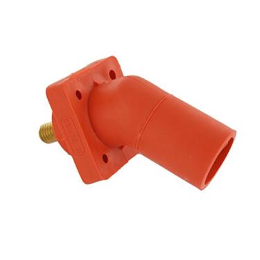 Imagem de Leviton 16R29-UO Painel Receptáculo, Tipo Cam, Macho, 45 Graus, Terminação Roscada, Número 2, 4/0 AWG, 400A, Nariz Cônico, Laranja