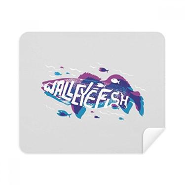 Imagem de Pano de limpeza de tela azul roxo desenho peixe oceano animal 2 peças tecido de camurça