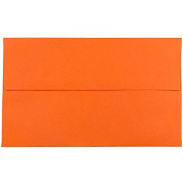 Imagem de Envelope de convite de papel reciclado JAM Paper - Laranja Brite Hue - 4 tamanhos traseiros, 50 Per Pack, A10