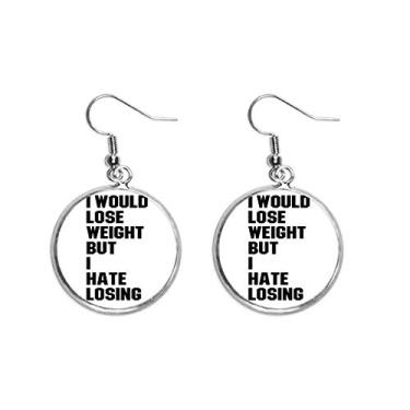 Imagem de Brinco preto inglês Lose Weight brinco pendente prata gota joia feminina