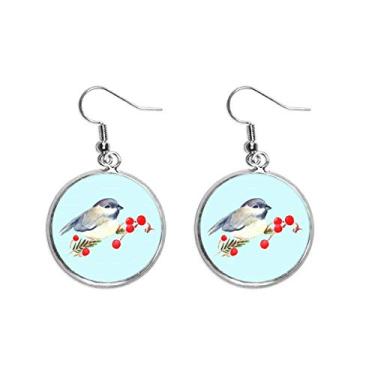 Imagem de Brinco de pássaro Magpie de orelha cinza pendente prata joia feminina