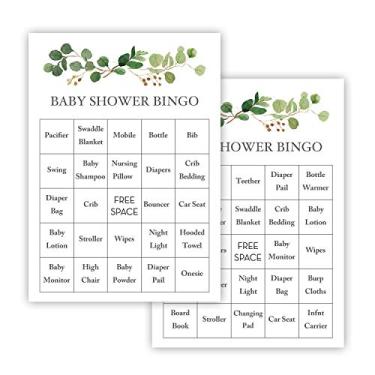 Imagem de InvitationHouse Greenery Eucalyptus Baby Shower Bingo Cards - Prefilled - Set of 24
