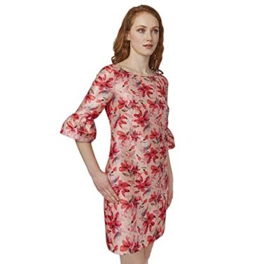Imagem de Adrianna Papell Vestido feminino estampado Faille Shift, Blush Multi, 36