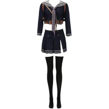 Imagem de Cos Baby Doll Cosplay Fantasia Feminina Camisa Saia Terno Halloween Carnaval Fantasia, Feminino, grande, Tamanho �nico