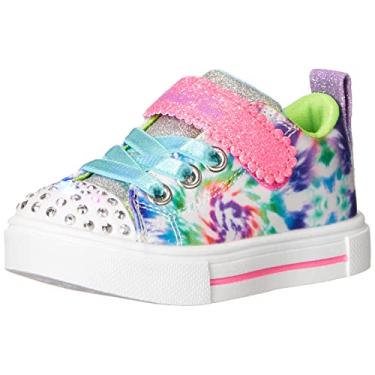 Imagem de Skechers Tênis unissex infantil Twinkle Sparks 314784l (criança pequena), Branco/Multi, 3 Little Kid