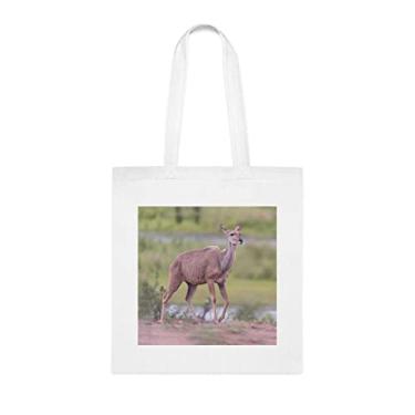 Imagem de Sacola Kudu Antelope, presente de sacola de antílope Kudu, bolsa de ombro de antílope Kudu, bolsas reutilizáveis para antílope Kudu, ideia de presente de cesta de Natal de aniversário,