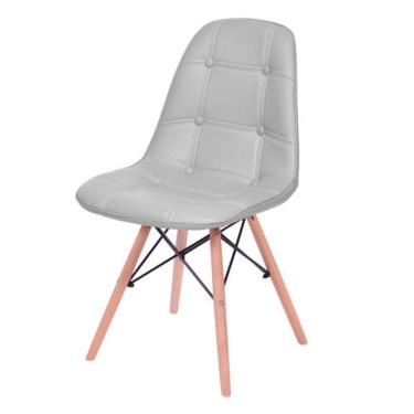 Imagem de Cadeira Botonê Base em Madeira DKR OR Design Cinza