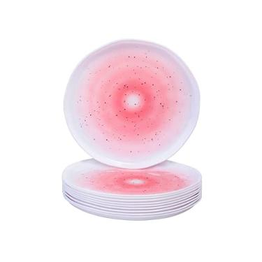 Imagem de Silver Spoons - Pratos de Jantar BLUSH | Design Ocean Ripples | Coleção Lava | 25,4 cm - 10 Peças