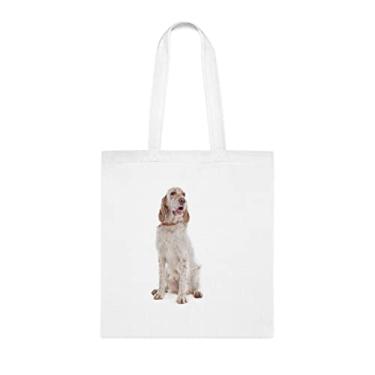 Imagem de Bolsa engraçada para cães Setter inglês, presente para cachorro Setter inglês, aniversário de cachorro Setter inglês bolsa de ombro para cachorro Setter inglês, bolsa reutilizável para cães Setter inglês, Branco