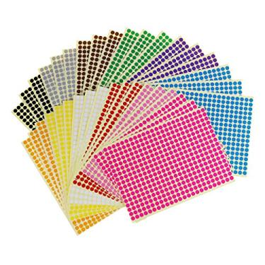 Imagem de Etiquetas adesivas de codificação de cores, adesivos removíveis de pequenos círculos para decoração de sala de aula, agenda de calendário, 0,60 cm de diâmetro, 12 cores, total de 14688 pontos em 36