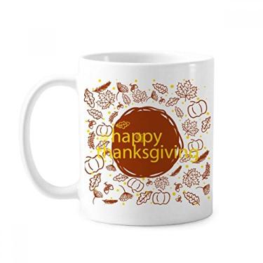 Imagem de Caneca com estampa de ilustração de feliz ação de graças cerâmica xícara de porcelana de café louça
