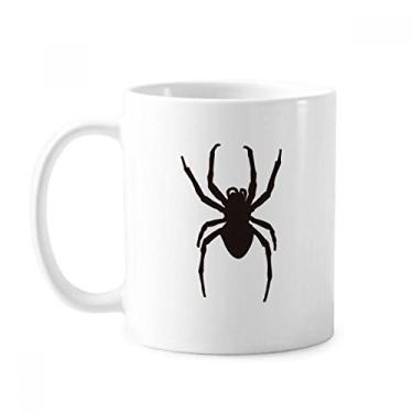 Imagem de Ilustração de insetos aranha padrão preto caneca cerâmica xícara de porcelana café louça