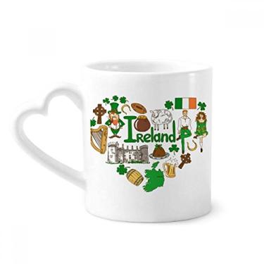 Imagem de Caneca com bandeira nacional da Irlanda Love Heart Landscap café cerâmica copo de coração de vidro