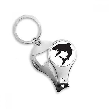 Imagem de Alicate de unha azul oceano tubarão feroz anel chaveiro abridor de garrafa cortador