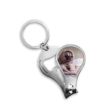 Imagem de Bulldog Pet Animal Lonely Picture Cortador de unhas Abridor Chaveiro Tesoura
