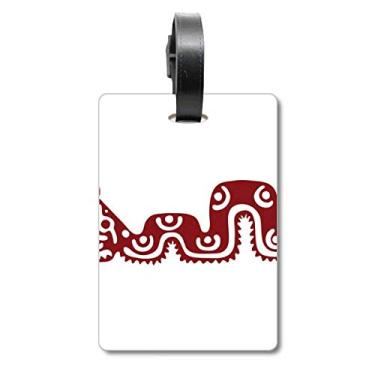Imagem de Totems mexicano cobra civilização antiga bolsa etiqueta bagagem cartão de bagagem etiqueta de scutcheon, Multicolorido.