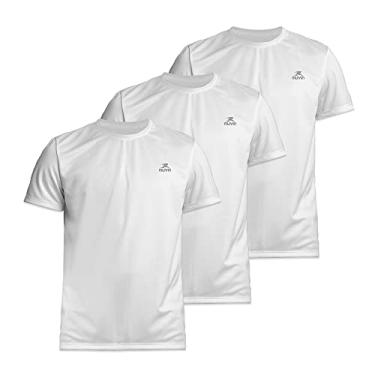 Imagem de Kit 3 Camiseta Dry Basic SS FPS 50 Muvin – Manga Curta – Masculina – Proteção Solar UV50 – Camiseta Para Academia Treino Funcional – Pilates – Yoga – Corrida – Caminhada (EG, Branco)