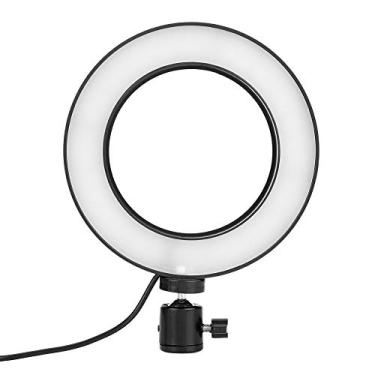 Imagem de Kit de iluminação de fotografia portátil, luz de vídeo em formato de anel de 6 polegadas Lâmpada de vídeo LED de 3 cores Luz de proteção dos olhos Luz de preenchimento de brilho ajustável