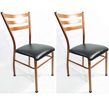 Imagem de Kit 2 Cadeiras de COZINHA com reforço Cobre assento preto - Poltronas do Sul