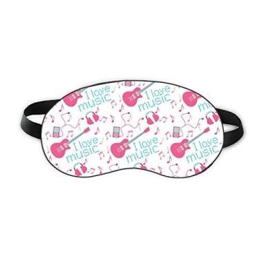 Imagem de Capa para sombra noturna macia com estampa de música de violão rosa azul