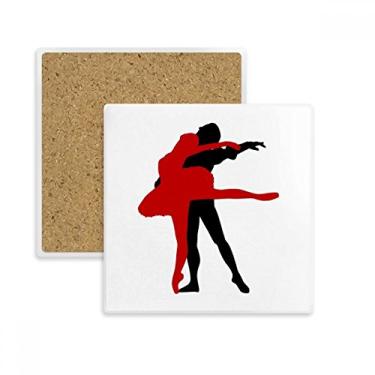 Imagem de Performance Social Dancing Dueto Dança Quadrada Porta-copos Porta-copos Suporte Subplaca Pedra de Isolamento