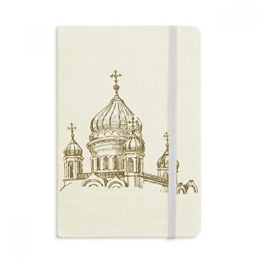 Imagem de Caderno de paisagem com desenho de marco de igreja, capa dura oficial, diário clássico