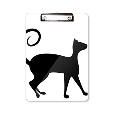 Imagem de Pet Lover Placa de suporte com silhueta de animal de gato preto A4