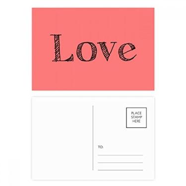 Imagem de Conjunto de cartões postais de dia dos namorados com citação inspiradora Love Word