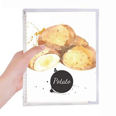 Imagem de Caderno de batata vegetal, saboroso, saudável, aquarela, folhas soltas, diário recarregável, papelaria