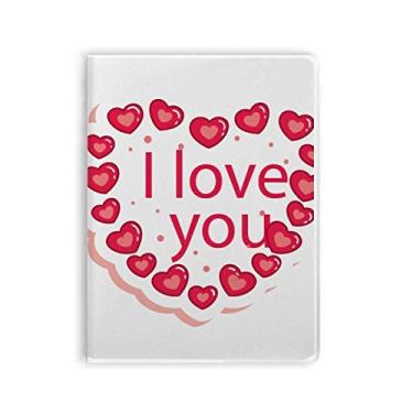 Imagem de Diário de capa macia para caderno com coração rosa I Love You Dia dos Namorados