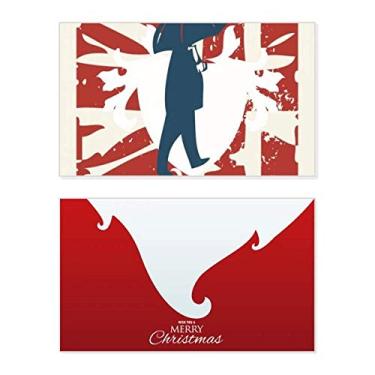 Imagem de Guarda-chuva masculino vermelho azul estampa grafite rua feriado feliz Natal cartão de parabéns mensagem de Natal