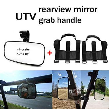 Imagem de NBX- (UTV-005+022) UTV Espelho convexo retrovisor 4,45 cm compatível com lateral POLARIS RZR XP 1000 900 800 RZR