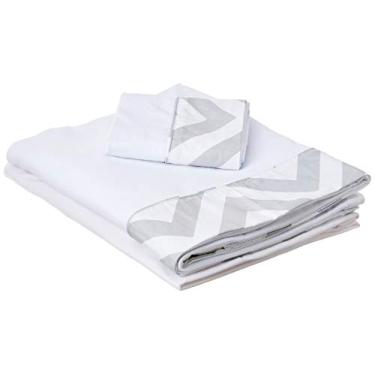 Imagem de Biramar Baby Lencol Berco 3 Pcs Malha Cordao Chevron Cinza Cinza