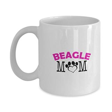 Imagem de Caneca divertida para casal Beagle Dad - Beagle Mom - Beagle Lover Gifts - Ideia única de presente de cerâmica (Mom)