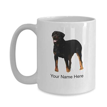 Imagem de Caneca Rottweiler personalizada – Caneca de café para amantes de rottweiler, ideia de copo de rottweiler personalizado – Caneca de café personalizada – Caneca de café de 425 g