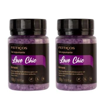 Imagem de 2 Sais de Banho Espumante Banheira Hidro Love Chic Êxtase 100g - Feiti