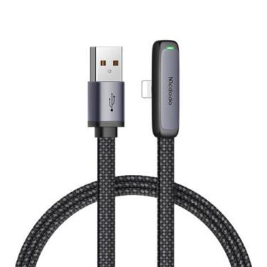 Imagem de Cabo Carregador Celular Usb Para Lightning Em L Com Led 2m Reforçado -