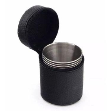 Imagem de Kit Tequila em Inox com 4 Peças 50ml - HM9123 - ds